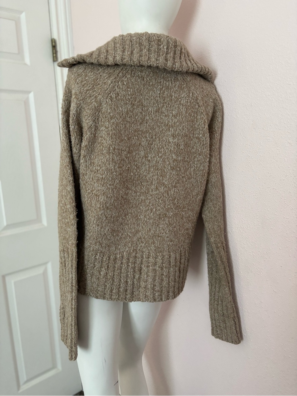 Jones New York Sport Wool Blend Chunky Knit Collar Button Cardigan Medium - Picture 3 of 6
